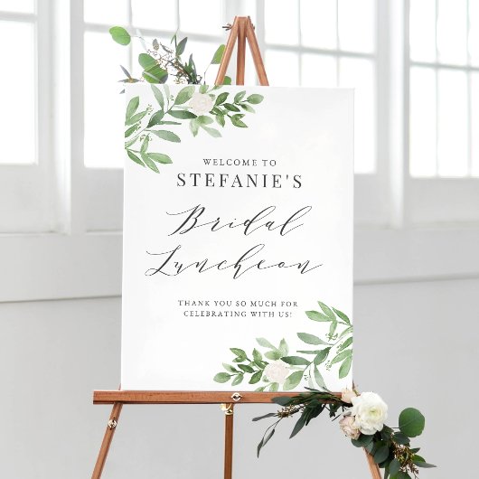 Poster Déjeuner nuptial gris vert et blanc