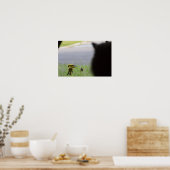 Poster Déjeuner potentiel - Chat et Oiseau (Cuisine)