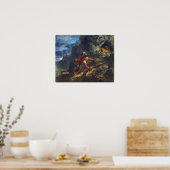 Poster Delacroix - Arabe traquant un lion (Cuisine)