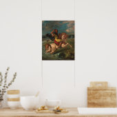 Poster Delacroix - Cavalier traversant un gué (Cuisine)