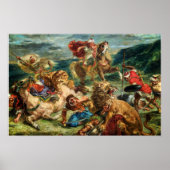 Poster Delacroix - Chasse au Lion (Devant)