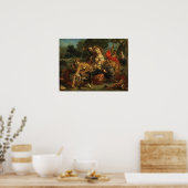 Poster Delacroix - Chasse au Lion 1855 (Cuisine)
