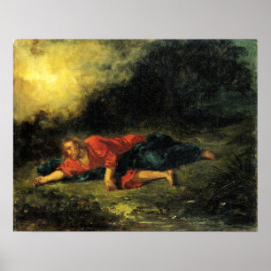 Poster Delacroix - Christ à Gethsémanique