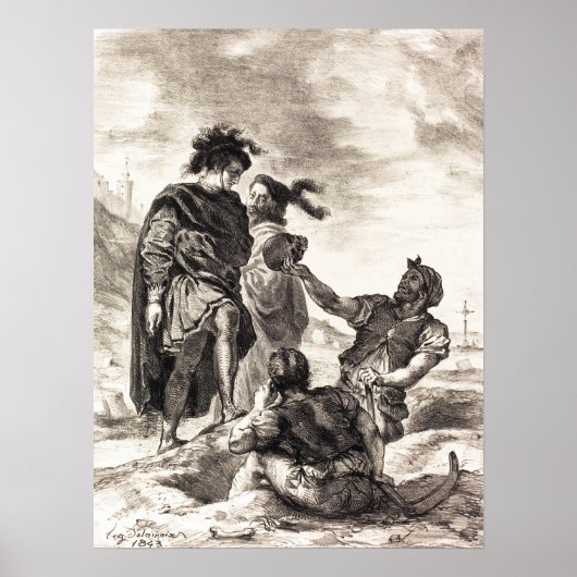 Poster Delacroix - Hamlet Et Horatio Avant La Gravedi... (Devant)