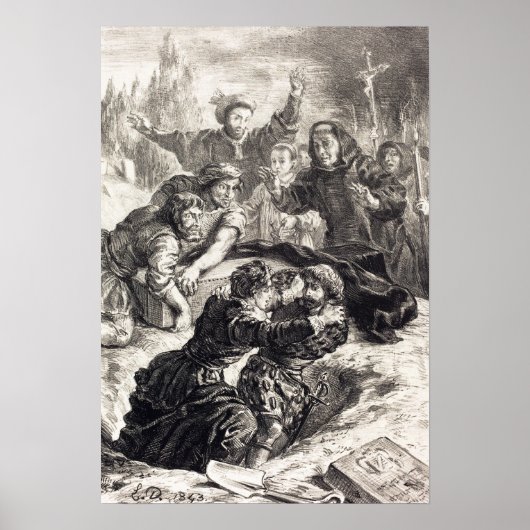 Poster Delacroix - Hamlet et Laertes dans la tombe d'Op… (Devant)