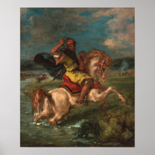 Poster Delacroix - Horseman Traversant Une Ford