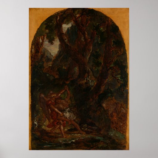 Poster Delacroix - Jacob Lutte Avec L'Ange (Devant)