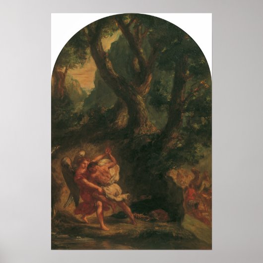 Poster Delacroix - Jacob lutte avec l'ange (Devant)