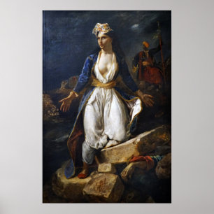 Poster Delacroix - La Grèce Sur Les Ruines De Missolonghi