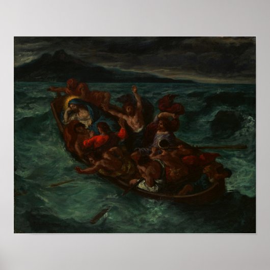 Poster Delacroix - Le Christ endormi Pendant La Tempête (Devant)