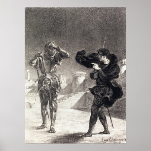 Poster Delacroix - Le Fantôme Sur La Terrasse (Acte I Scè