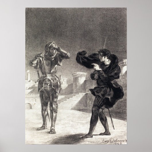 Poster Delacroix - Le Fantôme Sur La Terrasse (Acte I Scè (Devant)