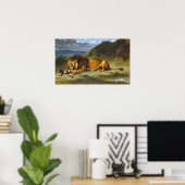 Poster Delacroix - Lion Dévorant Une Chèvre (Bureau à domicile)