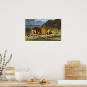 Poster Delacroix - Lion Dévorant Une Chèvre (Cuisine)