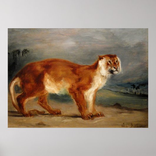 Poster Delacroix - Lionne 1832 (Devant)
