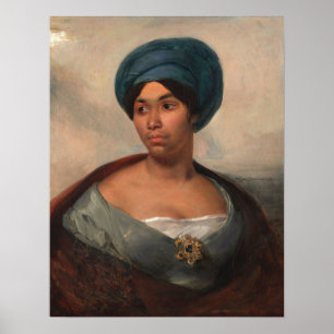 Poster Delacroix - Portrait D'Une Femme Dans Un Turban Bl