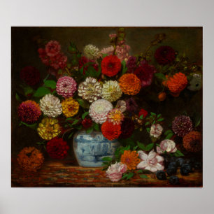 Poster Delacroix - Vie morte avec Dahlias 1835