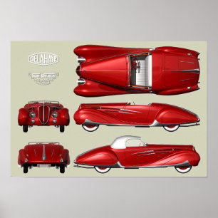Poster Delahaye 165 Figoni et Falaschi