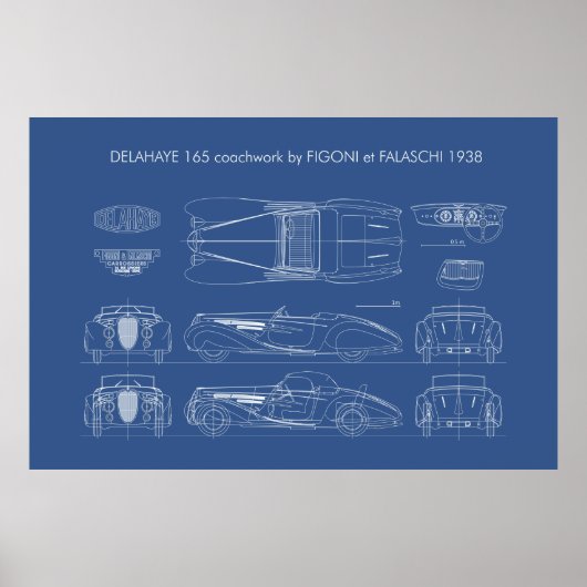 Poster Delahaye Type 165 Arrière - plan transparent (Devant)