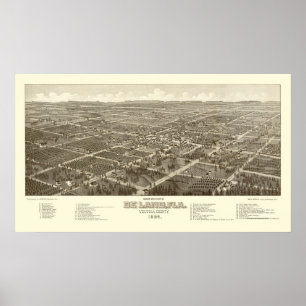 Poster DeLand, FL Carte panoramique - 1884