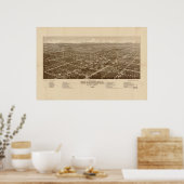 Poster DeLand Floride 1884 Antique carte panoramique (Cuisine)