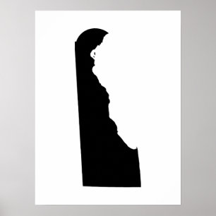 Poster Delaware en noir et blanc