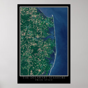 Poster Delaware Seashore de l'espace Carte satellite