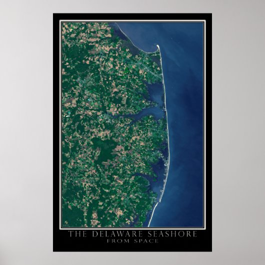 Poster Delaware Seashore de l'espace Carte satellite (Devant)