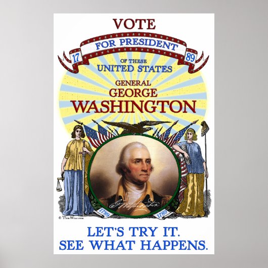 Poster d'élection de George Washington 1789 (blanc (Devant)