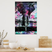 Poster d'éléphant à cravate-colorant (Cuisine)