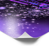 Poster D'Éléphant Dans La Nuit Rose Violet Starry (Coin)