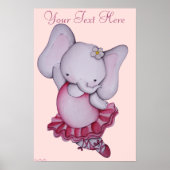 Poster d'éléphant Little Ballerina pour enfants (Devant)