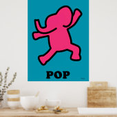 Poster d'éléphant Pop Art - Dancing Pink sur Turqu (Cuisine)