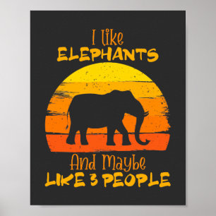Poster d'éléphant, Poster d'éléphant mignon, Vinta