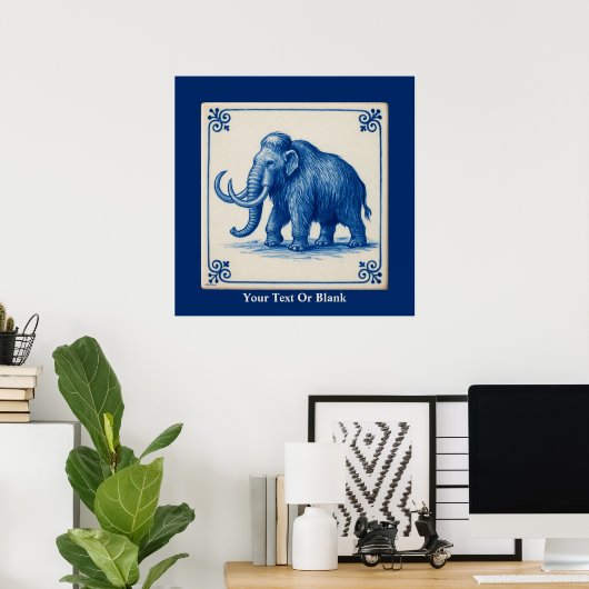 Poster Delft Wooly Mammoth (Bureau à domicile)