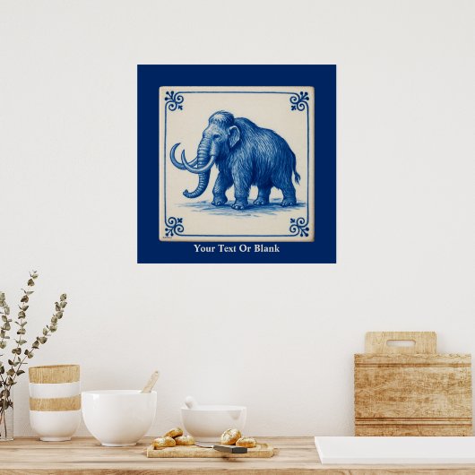 Poster Delft Wooly Mammoth (Cuisine)