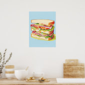 Poster Déli de sandwich empilé (Cuisine)