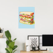 Poster Déli de sandwich empilé (Bureau à domicile)