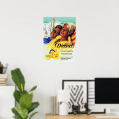 Poster DELIAL délicieusement velours Lotion Sun Tan Allem (Bureau à domicile)