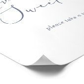 Poster Délicat Dusty Blue Love Is Sweet Mariage Sign (Coin)