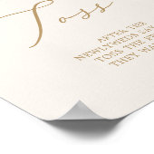 Poster Délicat Gold Calligraphie Crème Mariage Petal Toss (Coin)