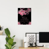 Poster Délicat Mariage floral aquarelle (Bureau à domicile)