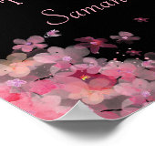 Poster Délicat Mariage floral aquarelle (Coin)