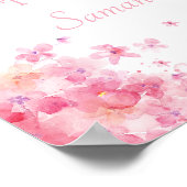 Poster Délicat Mariage floral aquarelle (Coin)