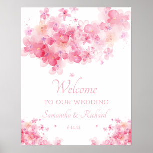 Poster Délicat Mariage floral aquarelle