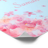 Poster Délicat Mariage floral aquarelle (Coin)