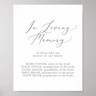 Poster Délicat Mémoire Affectueuse Argent Mariage Mémoria