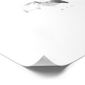 Poster Delicate Black White Overlapping Leaves & Flowers (Coin)