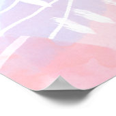 Poster Delicate Blush and Blue Abstract Watercolor Shapes (Coin)