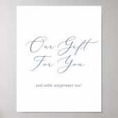 Poster Delicate Dusty Blue Notre cadeau pour vous Faveurs (Devant)